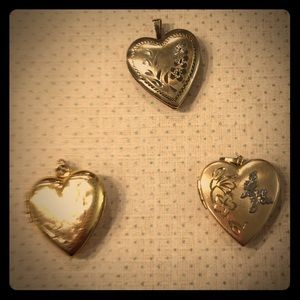 Vintage Set of Three Sterling/Gold Filled Lockets